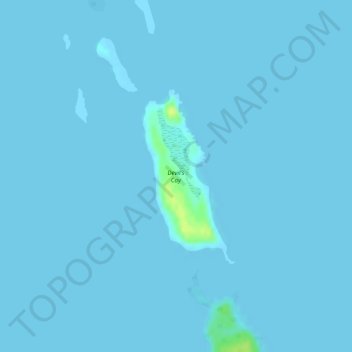 Mapa topográfico Devil's Cay, altitud, relieve