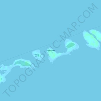 Mapa topográfico Cook Island, altitud, relieve