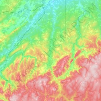 Mapa topográfico Pollett River, altitud, relieve