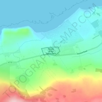 Mapa topográfico Heads of Ayr Farm Park, altitud, relieve