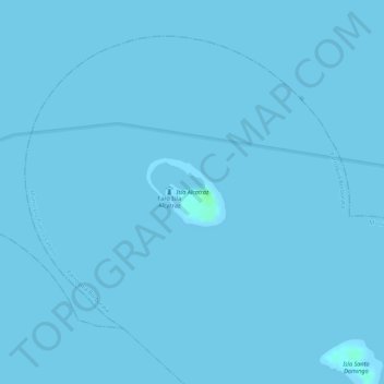 Mapa topográfico Isla Alcatraz, altitud, relieve