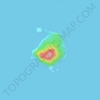 Mapa topográfico Isla Bona, altitud, relieve