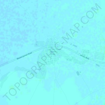 Mapa topográfico jamam town, altitud, relieve