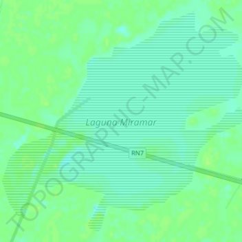 Mapa topográfico Laguna Miramar, altitud, relieve