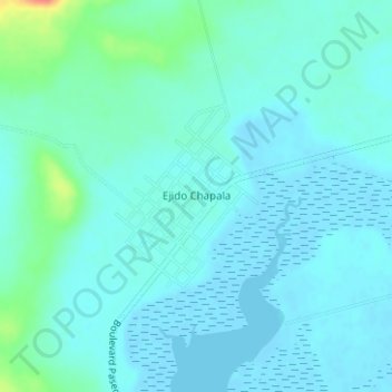 Mapa topográfico Ejido Chapala, altitud, relieve