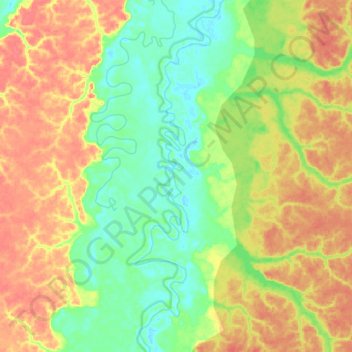 Mapa topográfico Rio Tefé, altitud, relieve