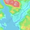 Mapa topográfico Kjevik, mapa de relieve, mapa de altitud