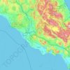 Mapa topográfico Latium, mapa de relieve, mapa de altitud