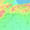 Mapa topográfico Central, mapa de relieve, mapa de altitud