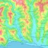 Mapa topográfico Ventimiglia, mapa de relieve, mapa de altitud