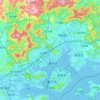 Mapa topográfico Xiamen, mapa de relieve, mapa de altitud