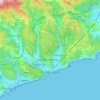 Mapa topográfico Finale Ligure, mapa de relieve, mapa de altitud
