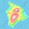 Mapa topográfico Hawaiʻi County, altitud, relieve
