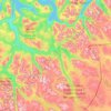 Mapa topográfico Troms, mapa de relieve, mapa de altitud